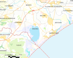 Map commune FR insee code 34329